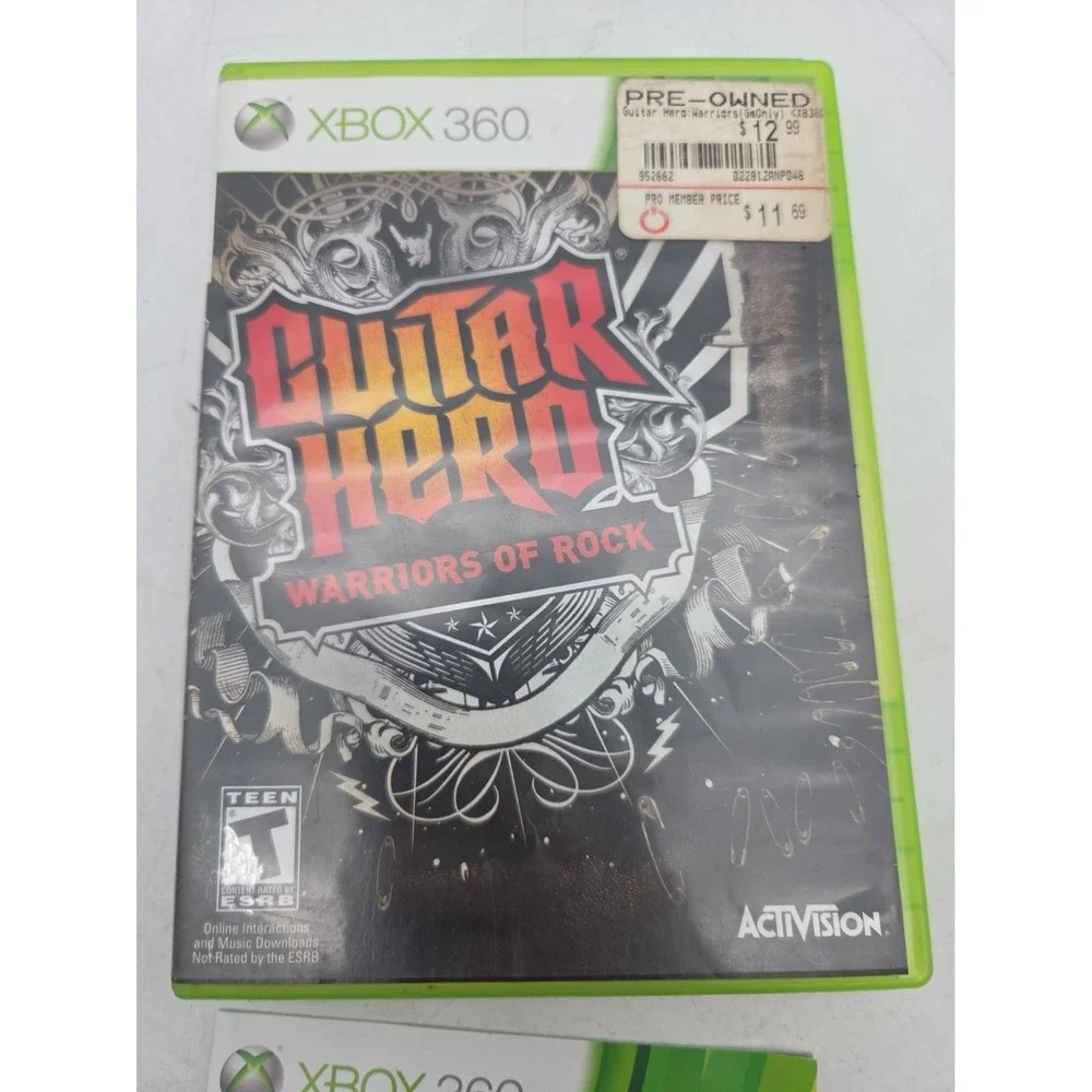 Guitar Hero: Warriors of Rock (Xbox 360, 2010) Complete CIB w/Manual Tested